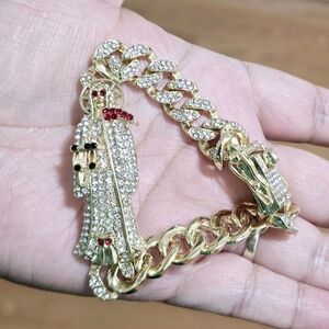 Gold and Silver Santa Muerte's Bracelet